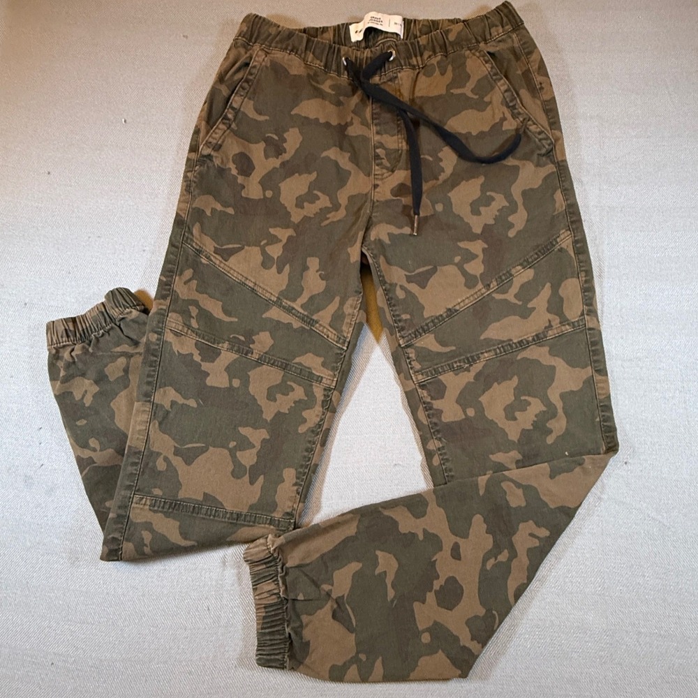 Cotton On Drake Jogger Pants Mens 30 Camo Green Brown Elastic Waist Utility 2334